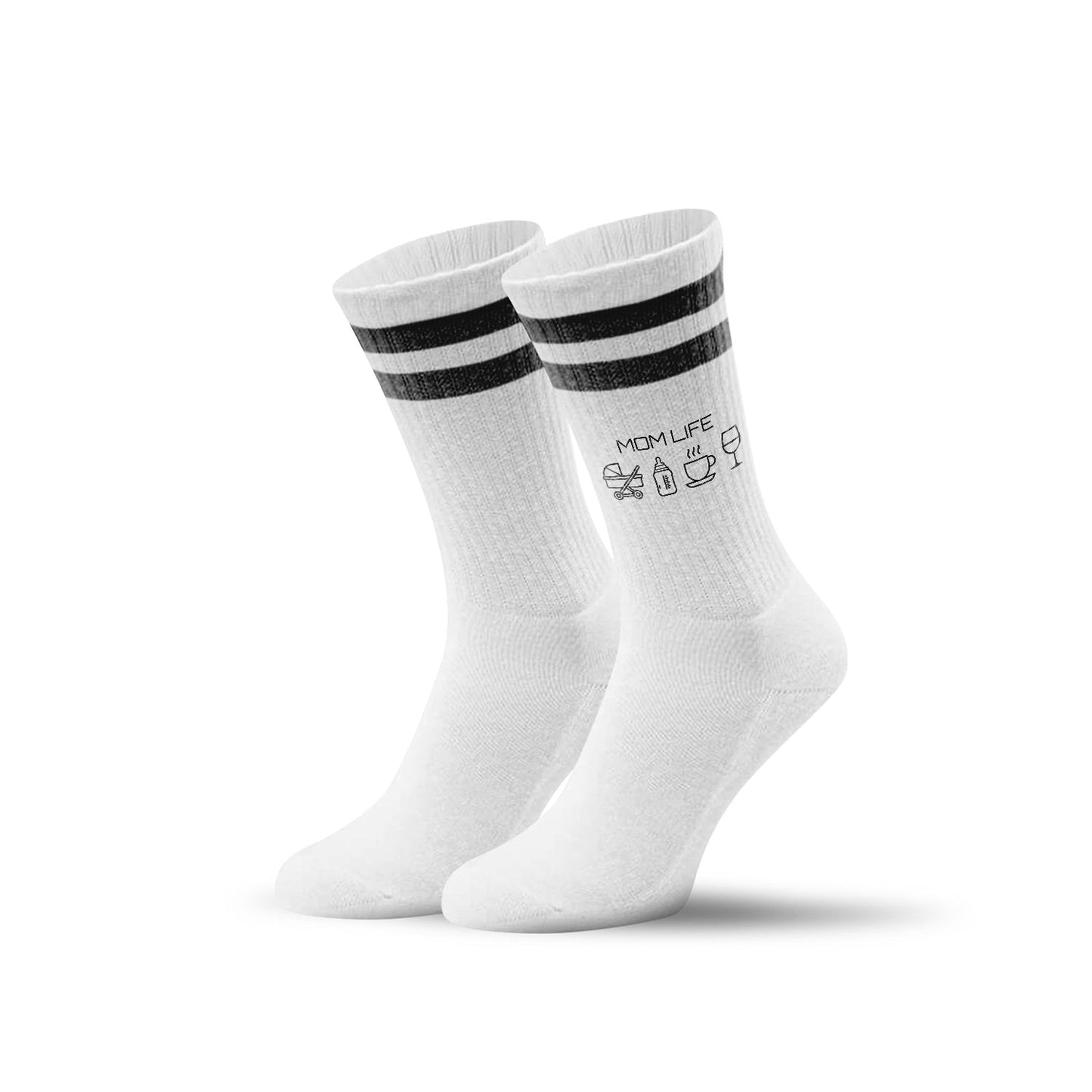 Tennissocken - Mom Life - personalisiert mit Namen