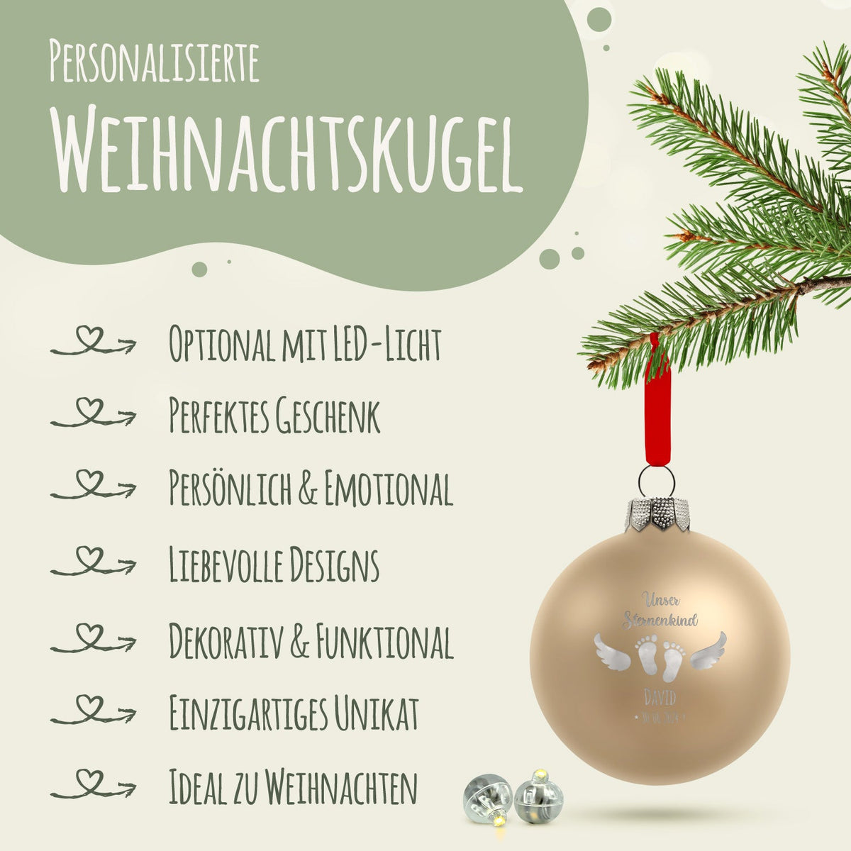 Gravierte Weihnachtskugel - Sternenkind
