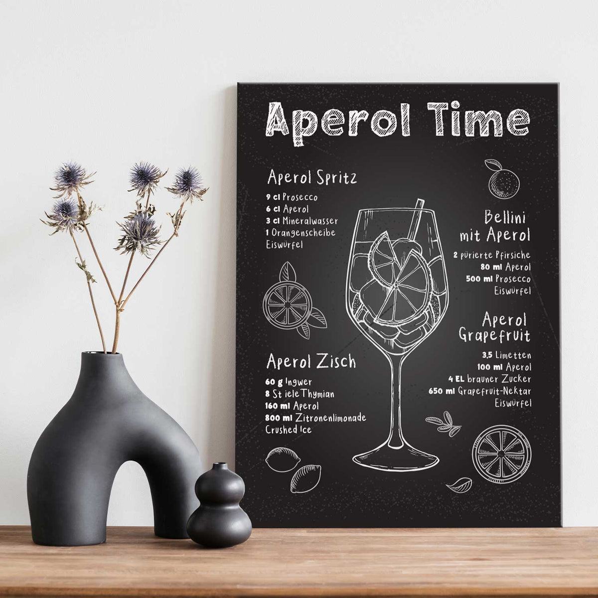 Holzschild mit Aperol Spritz Motiv - Aperol Rezepte - Geschenk für Aperol Liebhaber