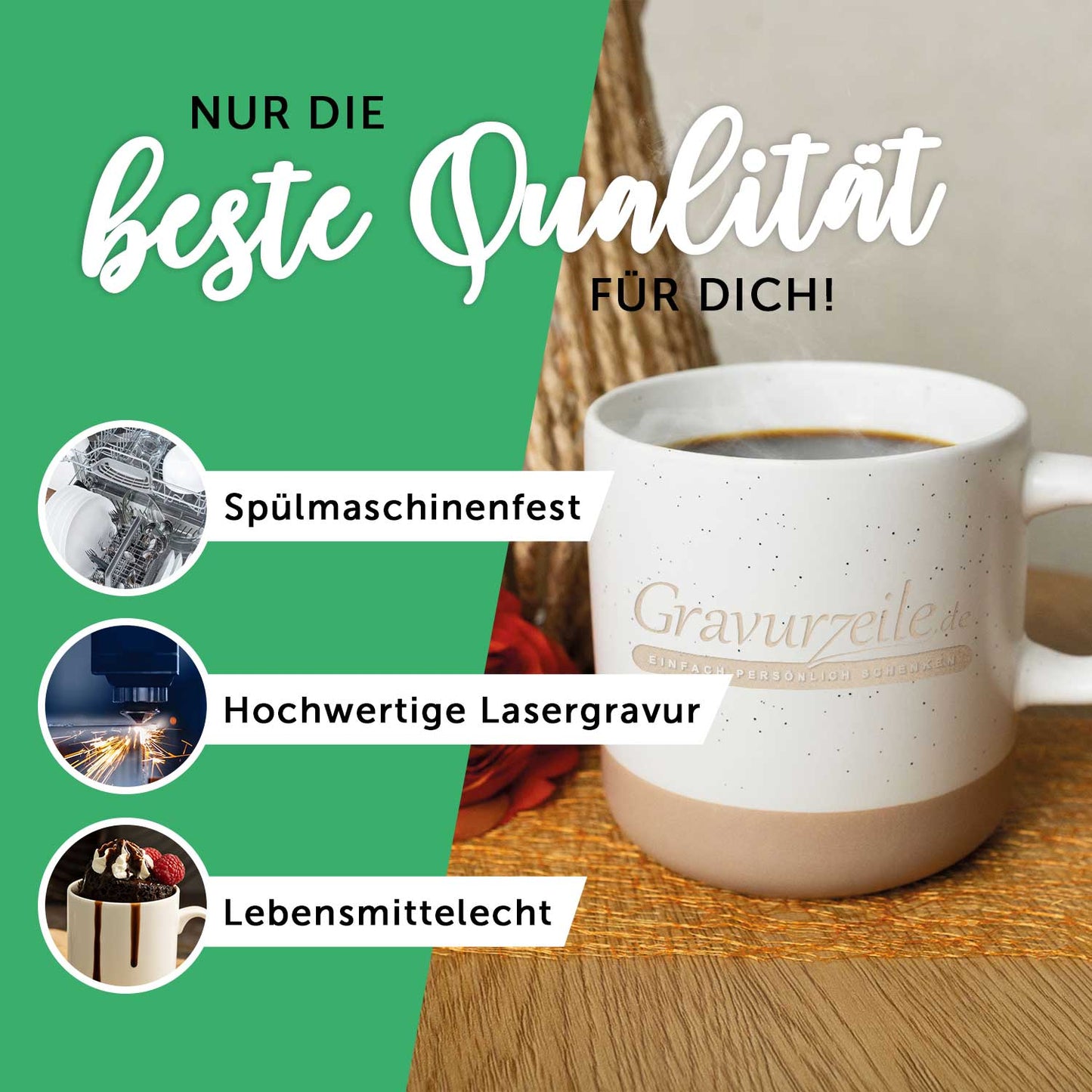 Gravierte Steingut Tasse - Mama Collage