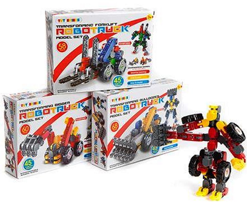 Bausteine set Robot LKW in box3 24x18cm 3-fach sortiert