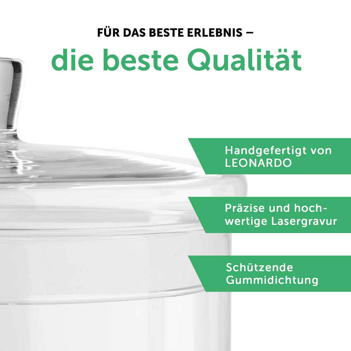 Leonardo Keksglas mit Motiv Zutaten Viel Liebe