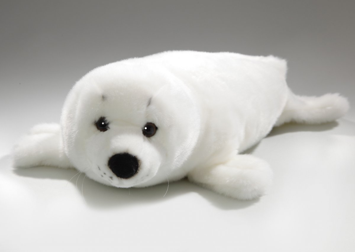 Plüsch Seehund, Sattelrobbe Baby ca. 43 cm