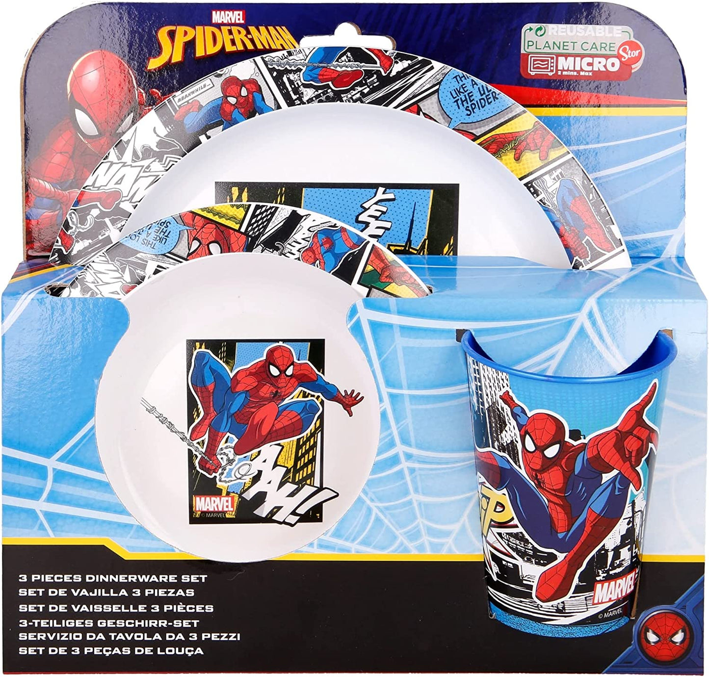 Spiderman Marvel Geschirr Kunststoffset für Kinder