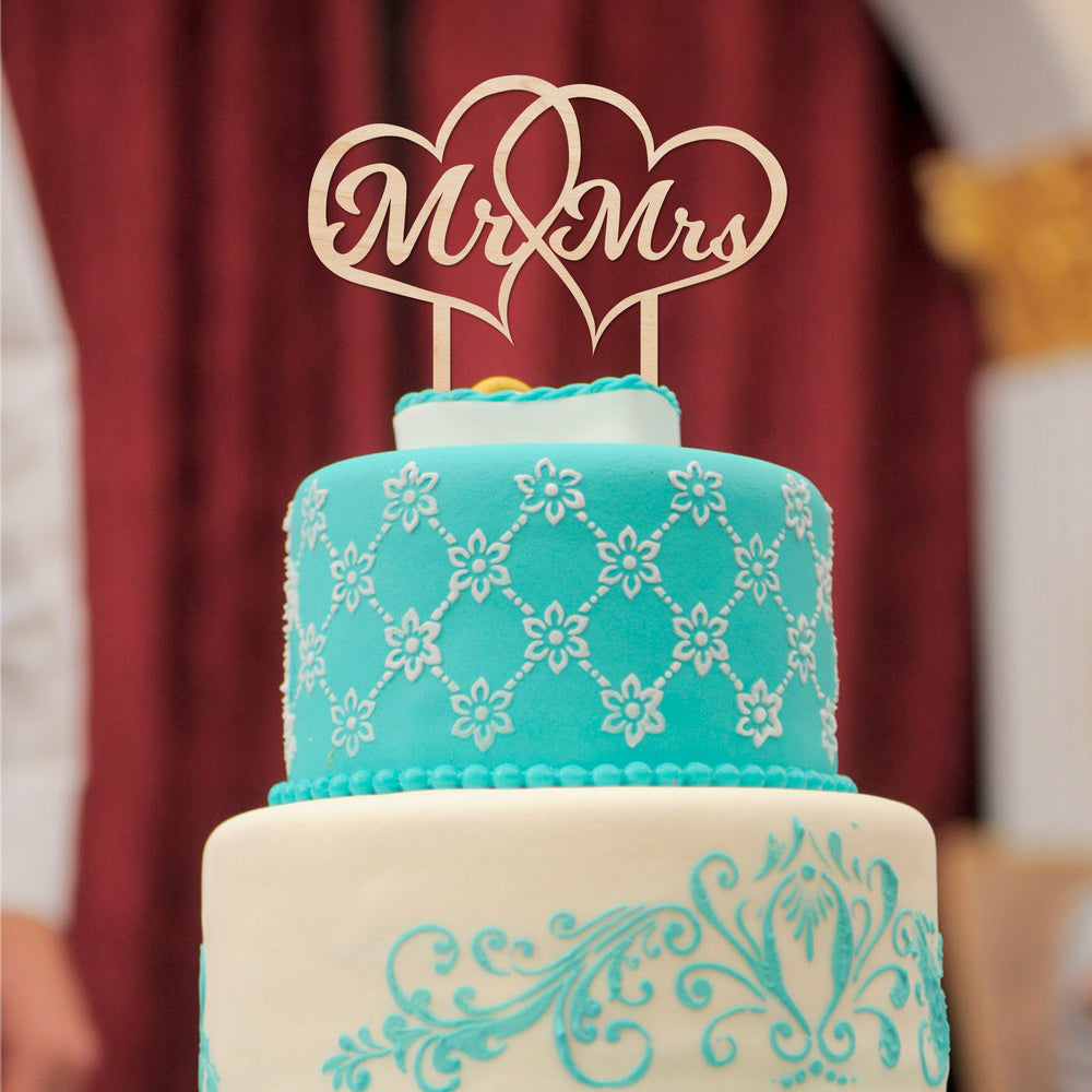 Cake Topper Mr & Mrs in Herzen - Toyplace24.de