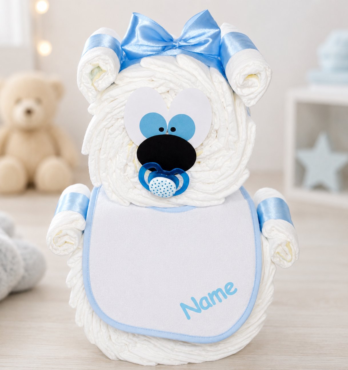 Windeltorte Windelbär in Blau