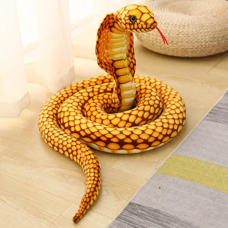 Kobra Schlange Kuscheltier XXL - 170 cm Plüschtier Gelb Stofftier