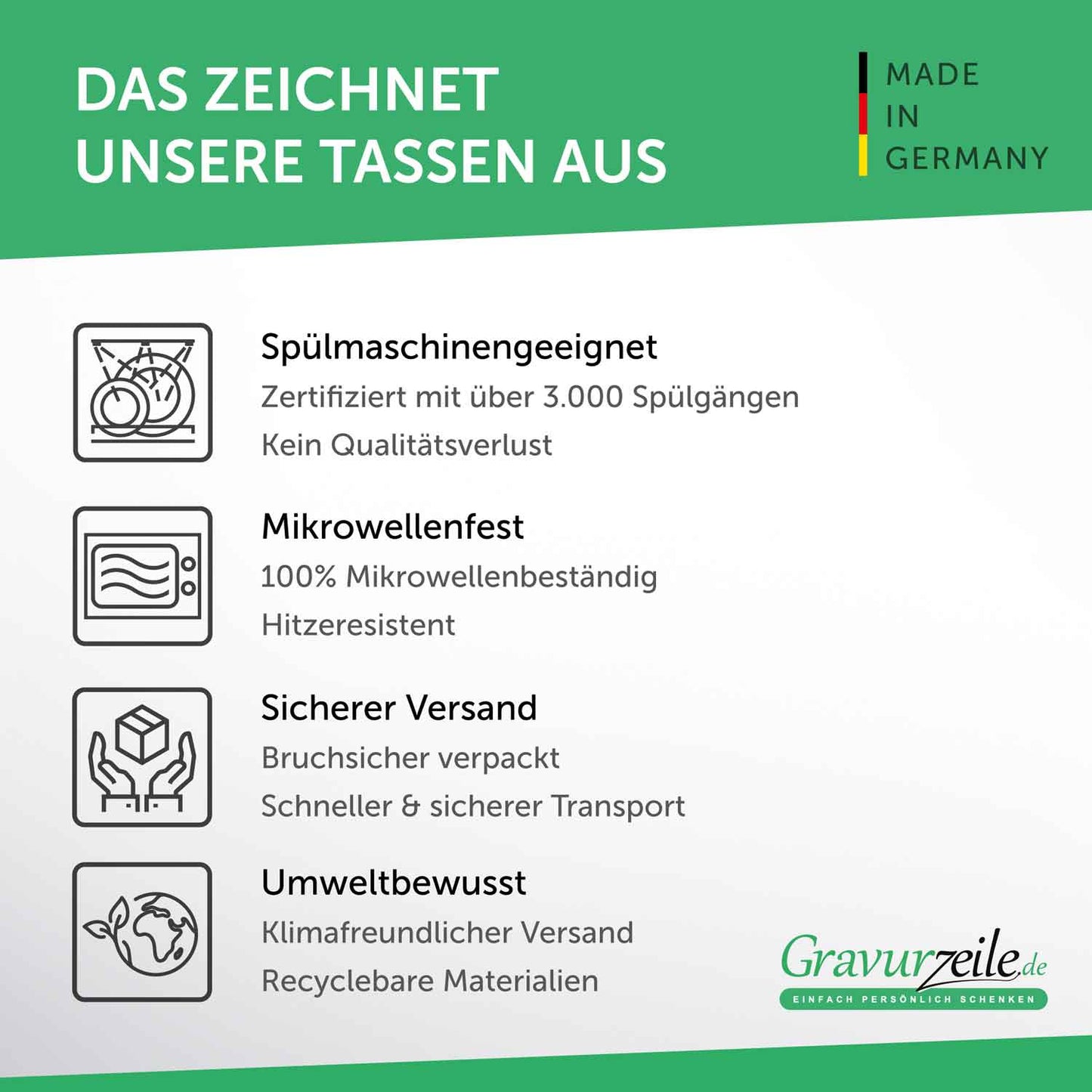 Bedruckte Tasse mit Spruch Frau mit Klasse