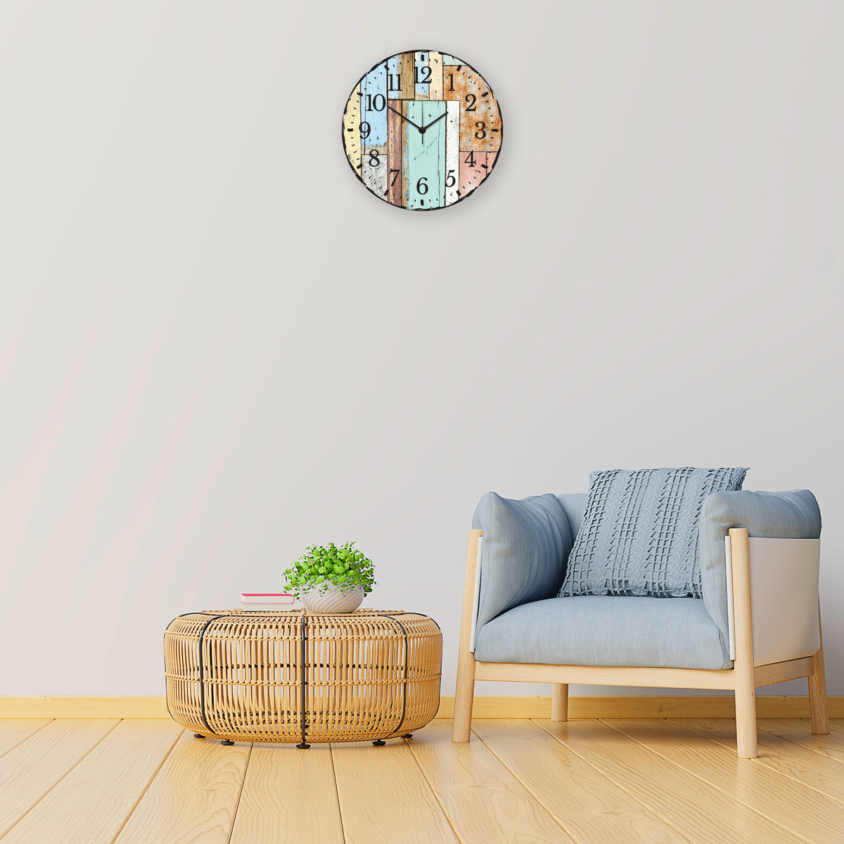 Wanduhr aus Holz Luv Vintage - UV Druck - Toyplace24.de