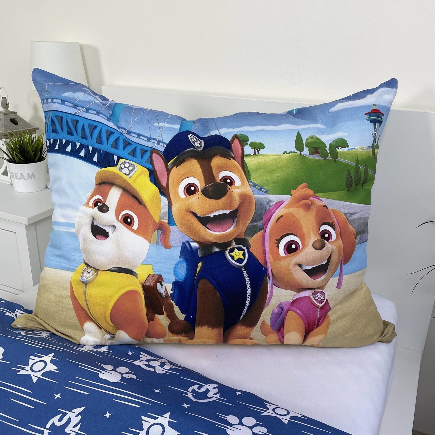 Paw Patrol Bettwäsche - weiche Baumwolle 140x200 cm Kissen und Decke Einzelbett