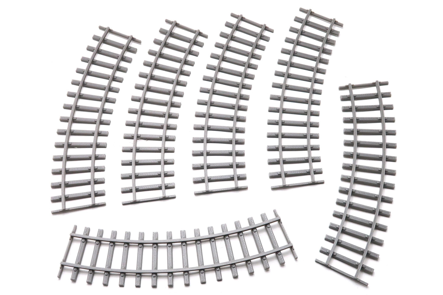 3D Printed 28mm Train Tracks for Wargaming – Curved or Straight Set of 6 | Miniature Terrain