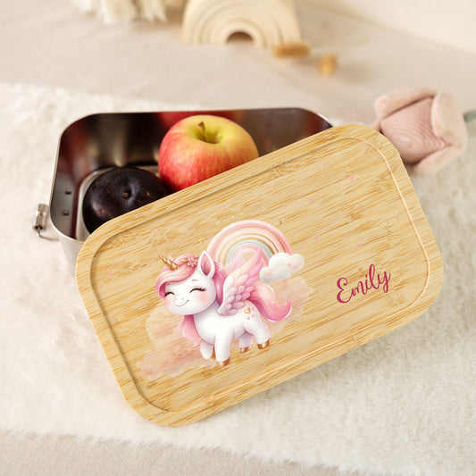 Brotdose mit Deckel für Kinder mit UV-Druck im "Pegasus" Design