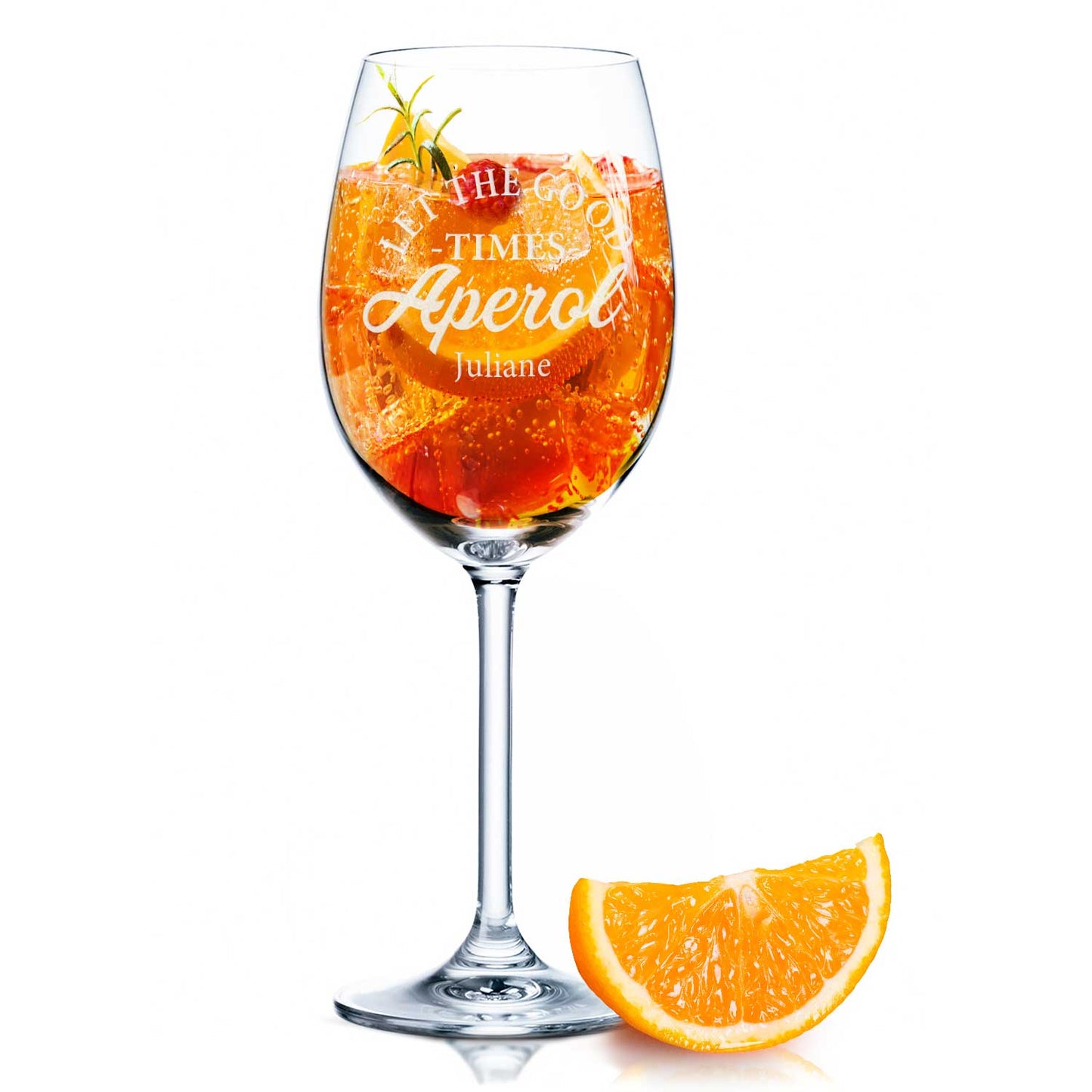 Leonardo Weinglas mit Gravur - "Let the good times Aperol" mit Name