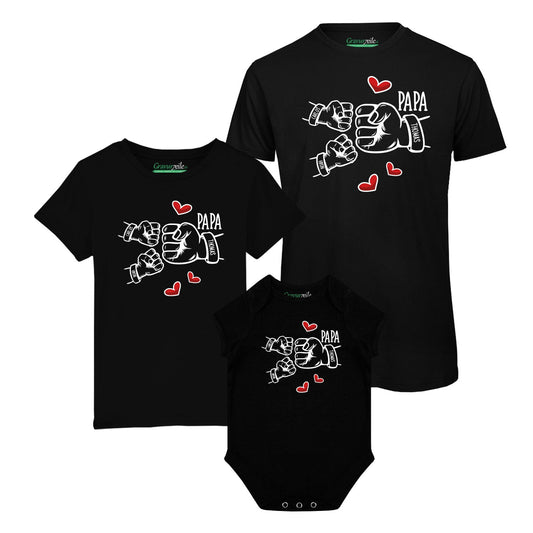 Personalisiertes T-Shirt Set für Vater & Kind - Papa Fist Bump