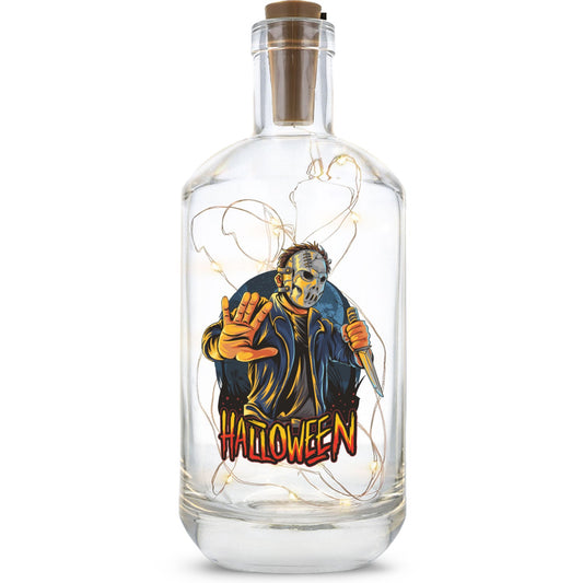 Flaschenlicht mit LED-Lichterkette im Halloween Slasher UV Design