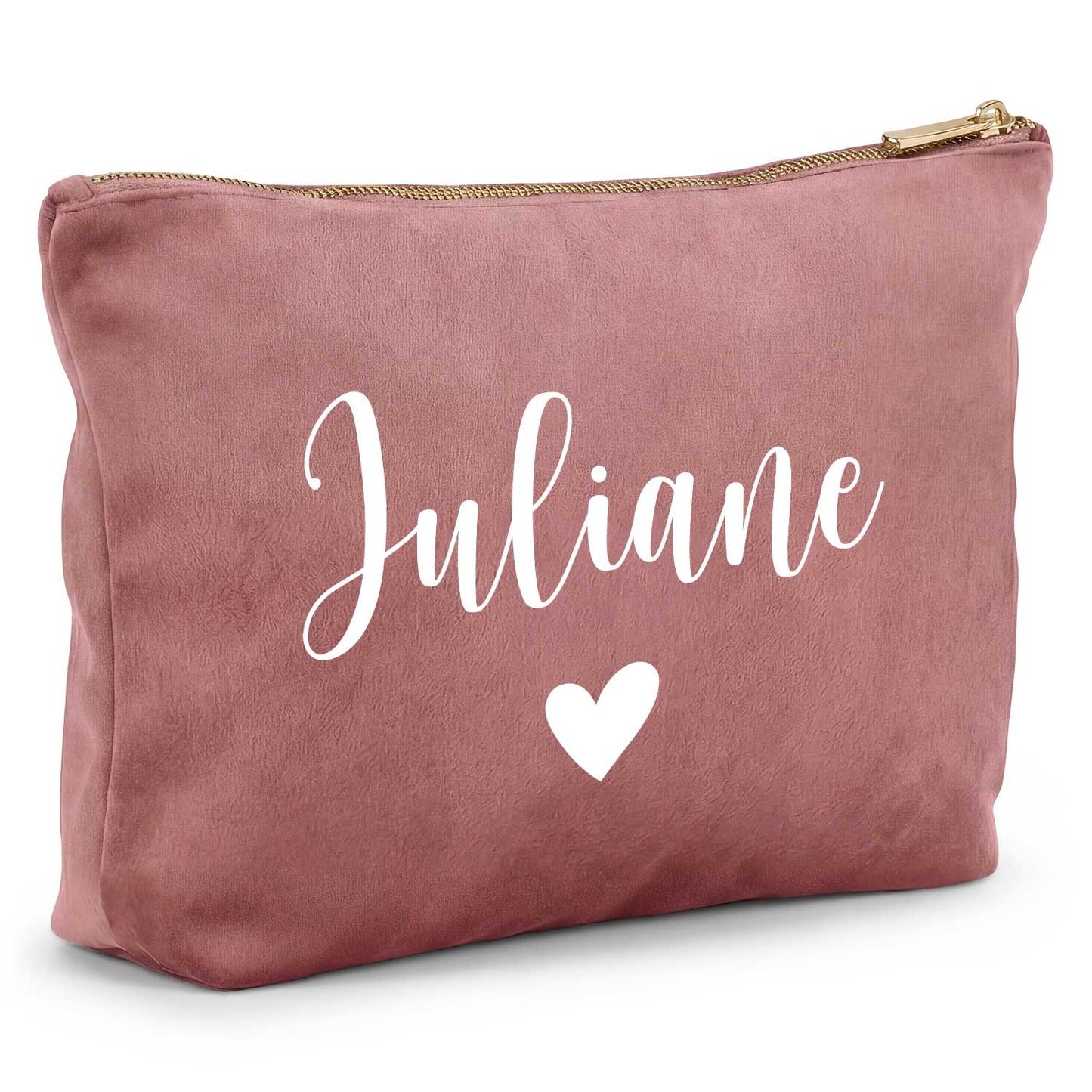 Personalisierte Samt Kosmetiktasche mit Name für Kosmetik & MakeUp