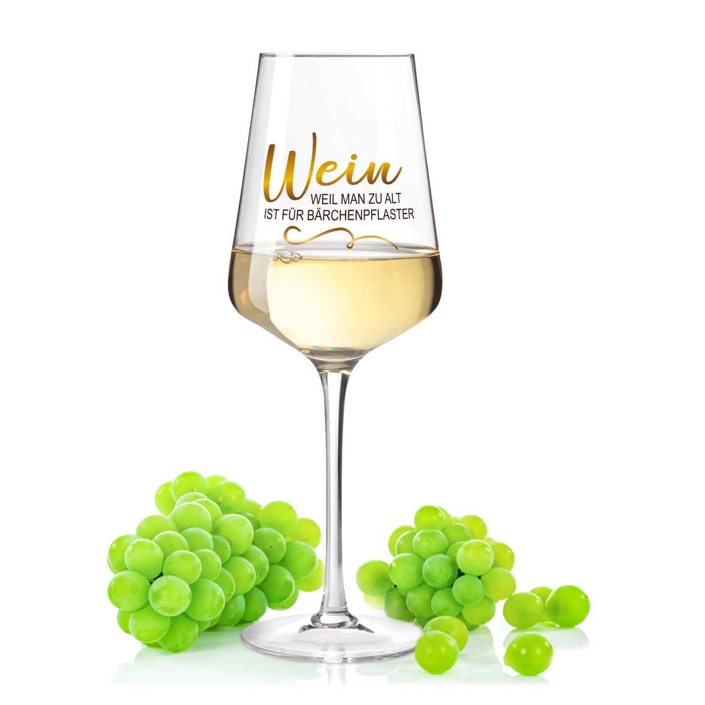 Leonardo Weinglas mit UV-Druck "Wein, weil man zu alt ist für Bärchenpflaster"
