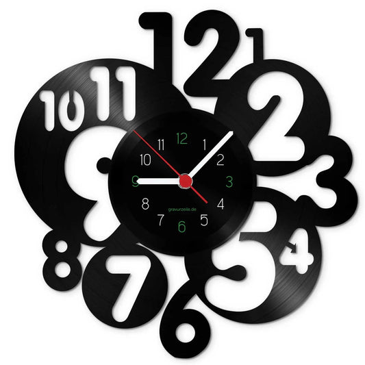Wanduhr aus Vinyl Runde Zahlen