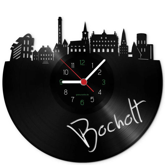 Wanduhr aus Vinyl Skyline Bocholt