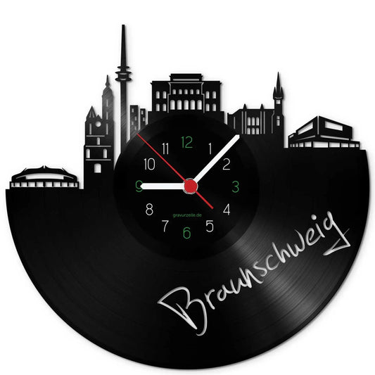 Wanduhr aus Vinyl Braunschweig