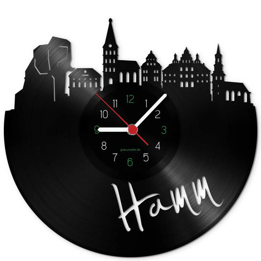 Wanduhr aus Vinyl Skyline Hamm