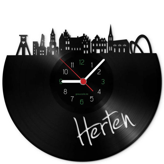 Wanduhr aus Vinyl Skyline Herten
