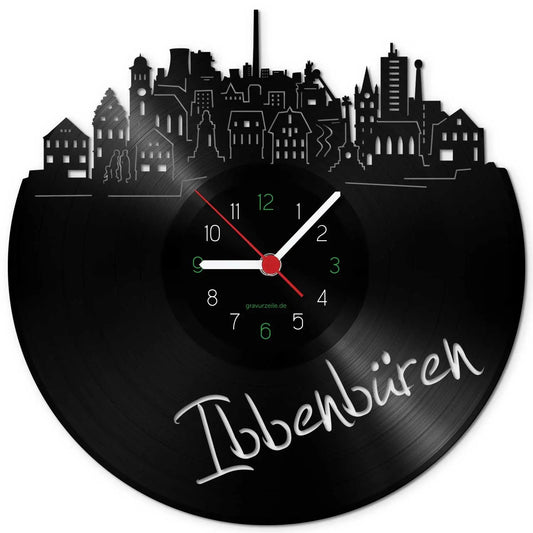 Wanduhr aus Vinyl Skyline Ibbenbüren