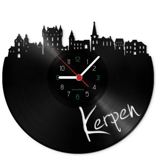 Wanduhr aus Vinyl Skyline Kerpen
