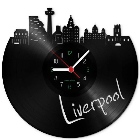 Wanduhr aus Vinyl Skyline Liverpool