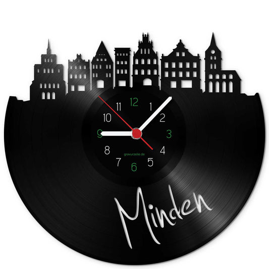 Wanduhr aus Vinyl Skyline Minden