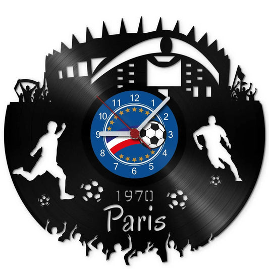 Fussball Wanduhr aus Vinyl Vereinsliebe Paris