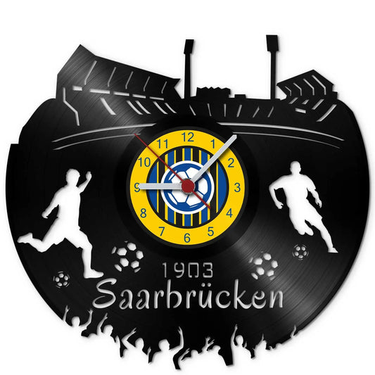 Fussball Wanduhr aus Vinyl Vereinsliebe Saarbrücken