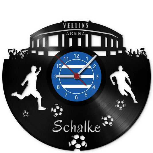 Fussball Wanduhr aus Vinyl Vereinsliebe Schalke