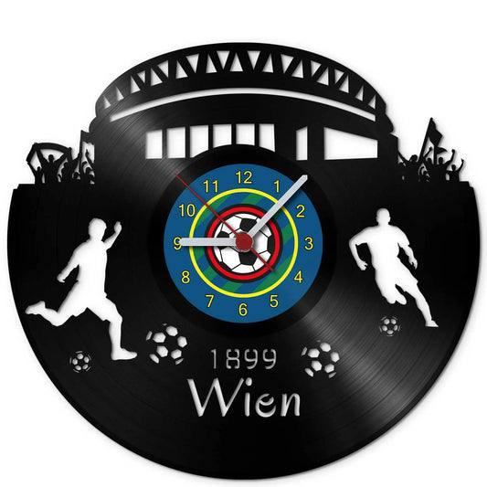 Fussball Wanduhr aus Vinyl Vereinsliebe Wien