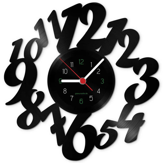 Wanduhr aus Vinyl Zahlen