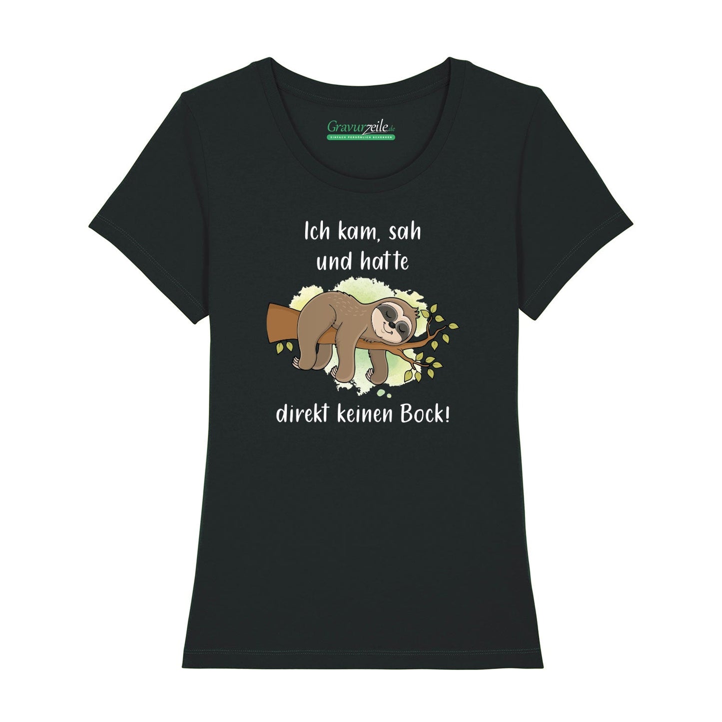 Bedrucktes T-Shirt für Damen - Ich kam sah kein Bock