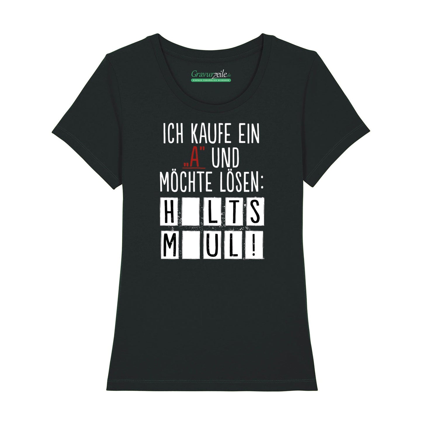 Bedrucktes T-Shirt für Damen - Ich kaufe ein A