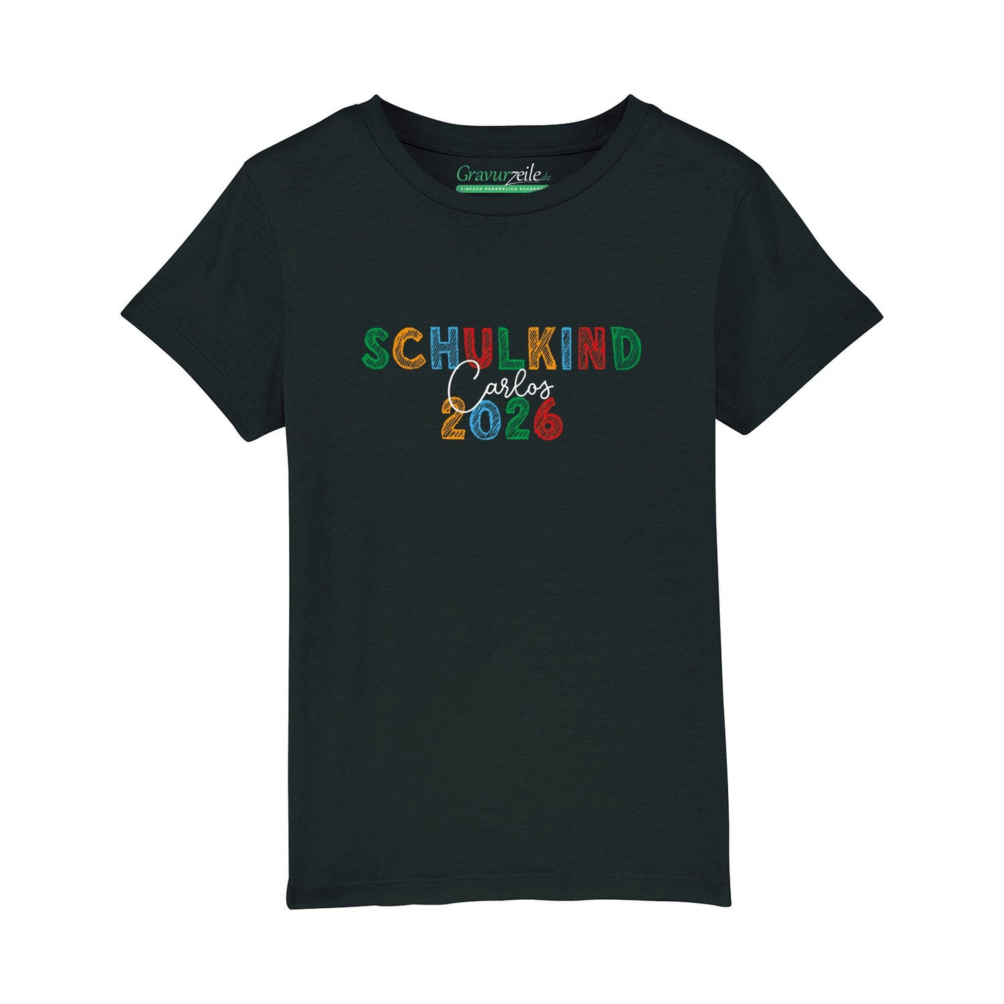 Bedrucktes T-Shirt für Kinder - Schulkind Kreide