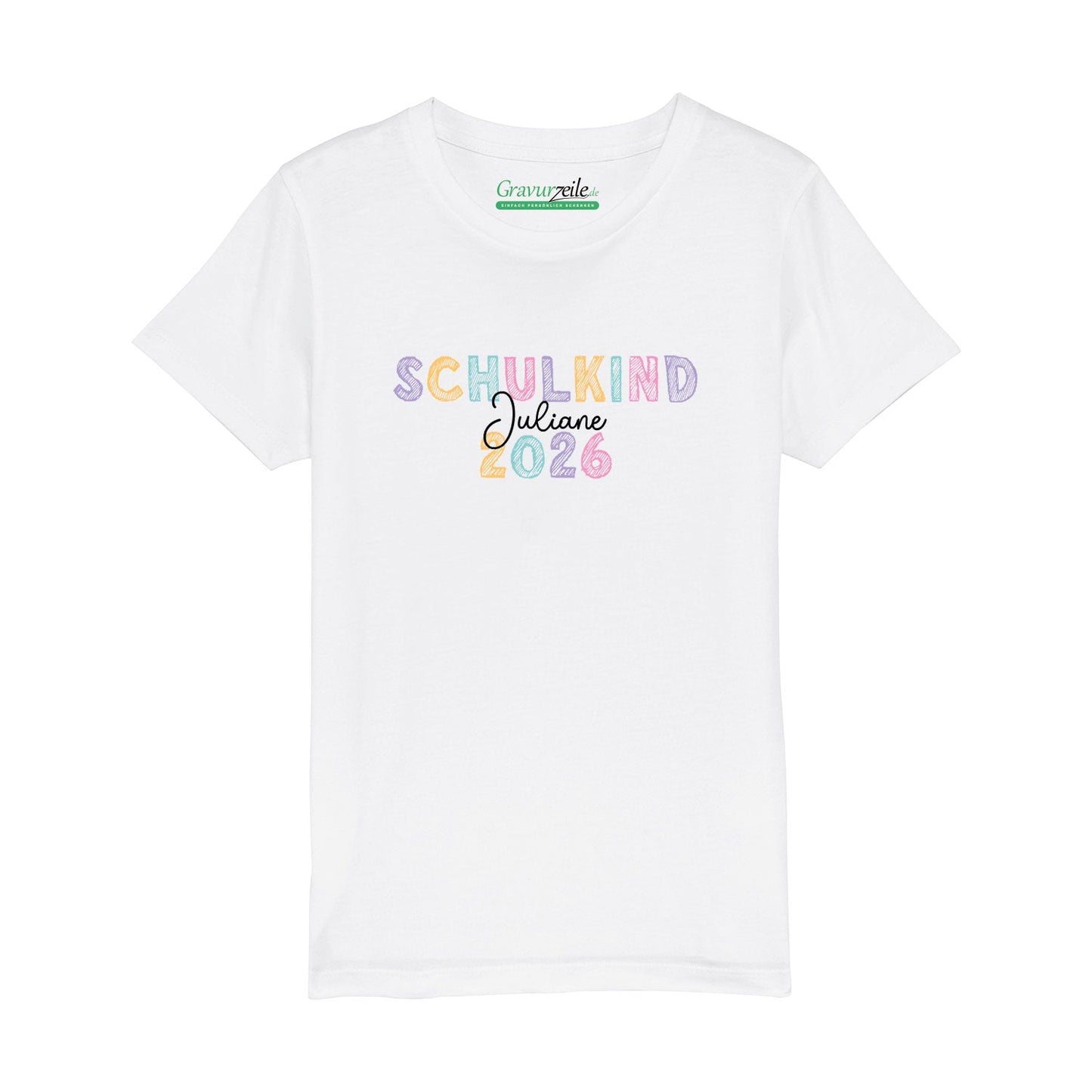 Bedrucktes T-Shirt für Kinder - Schulkind Kreide