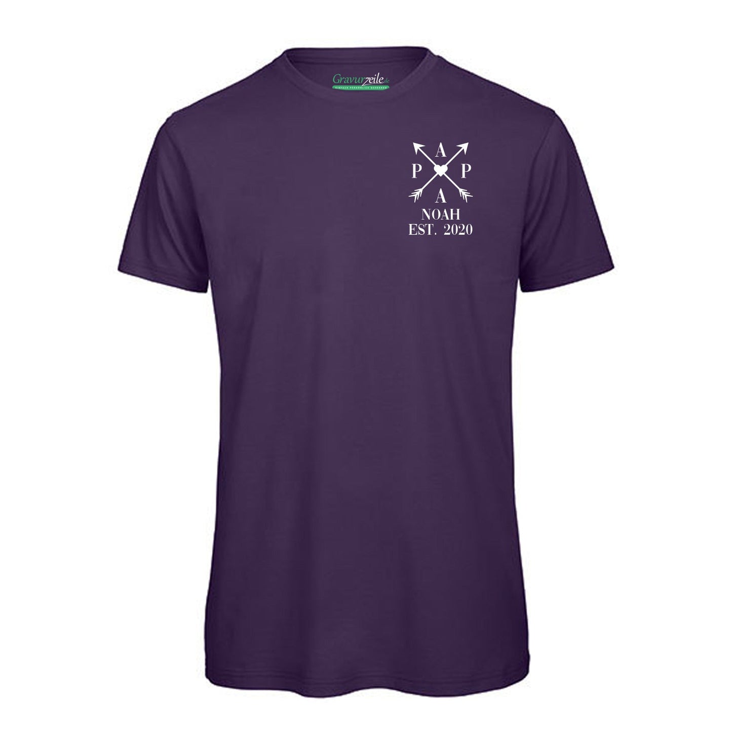 Bedrucktes T-Shirt für Herren - PAPA EST. Kreuzpfeile