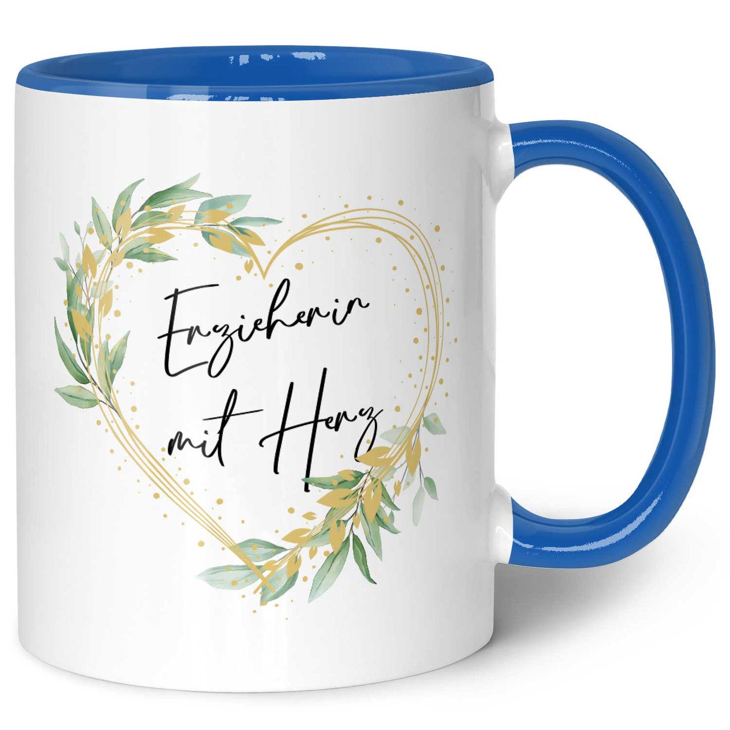 Bedruckte Tasse mit Spruch - Erzieherin mit Herz