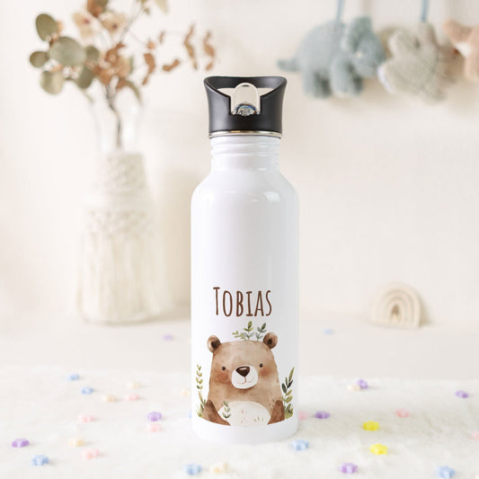 Bedruckte Trinkflasche aus Edelstahl - Bärenfreunde