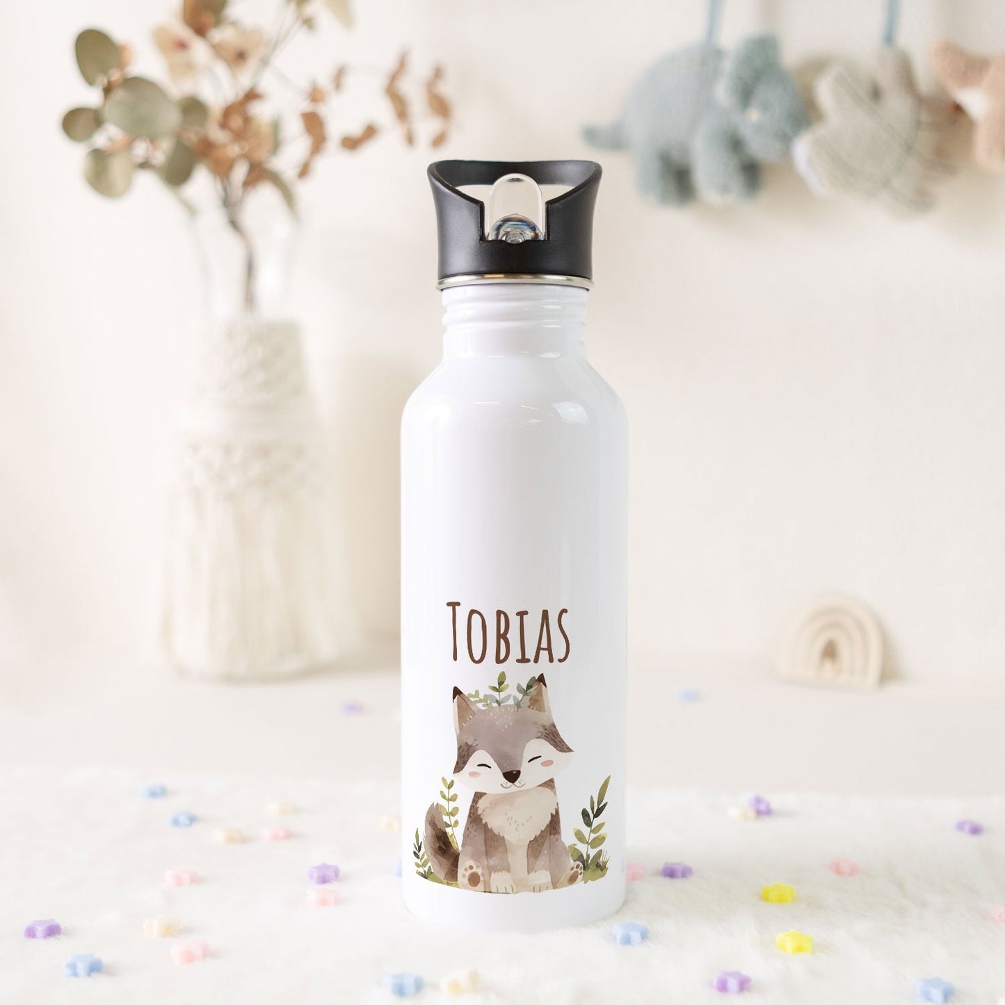 Bedruckte Trinkflasche aus Edelstahl - Bärenfreunde