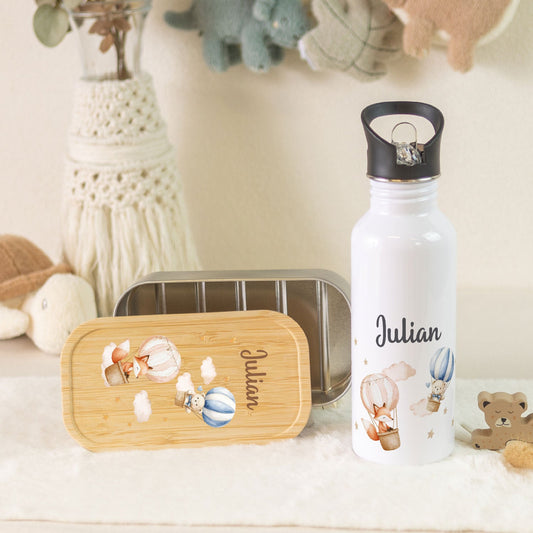Bedruckte Brotdose & Trinkflasche im Set - Ballon