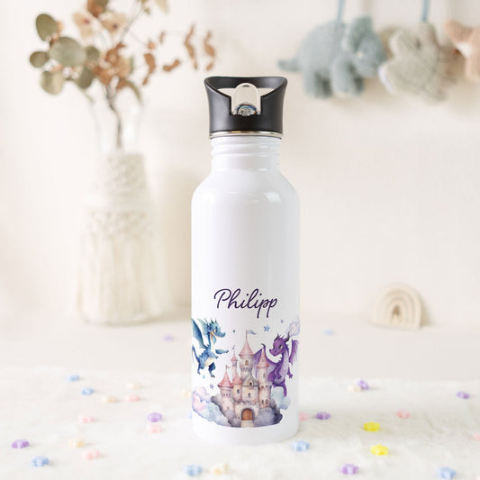 Bedruckte Trinkflasche aus Edelstahl - Drache