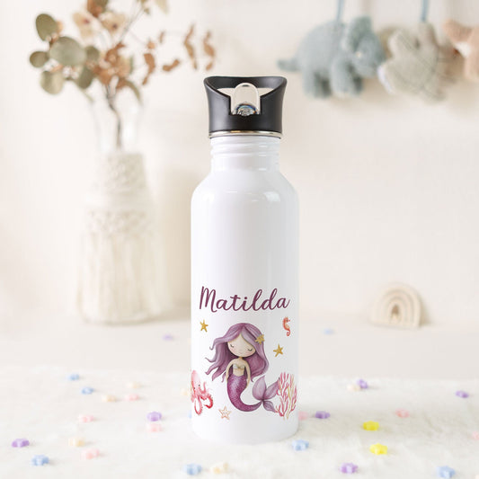 Bedruckte Trinkflasche aus Edelstahl - Meerjungfrau