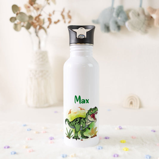 Bedruckte Trinkflasche aus Edelstahl - T-Rex
