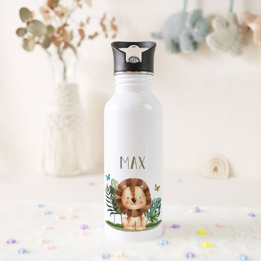 Bedruckte Trinkflasche aus Edelstahl - Tiergruppe