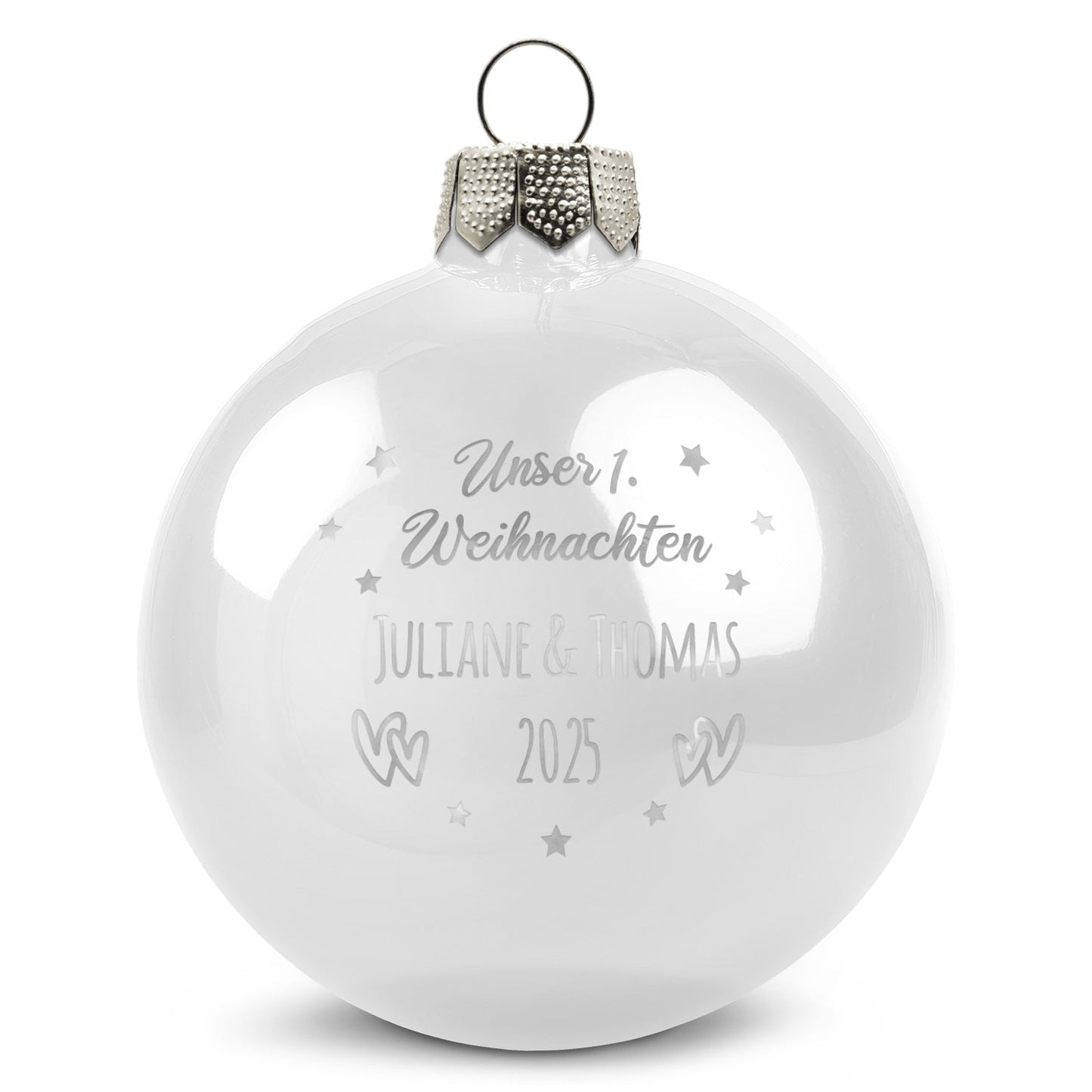 Gravierte Weihnachtskugel - Unser erstes Weihnachten für Paare