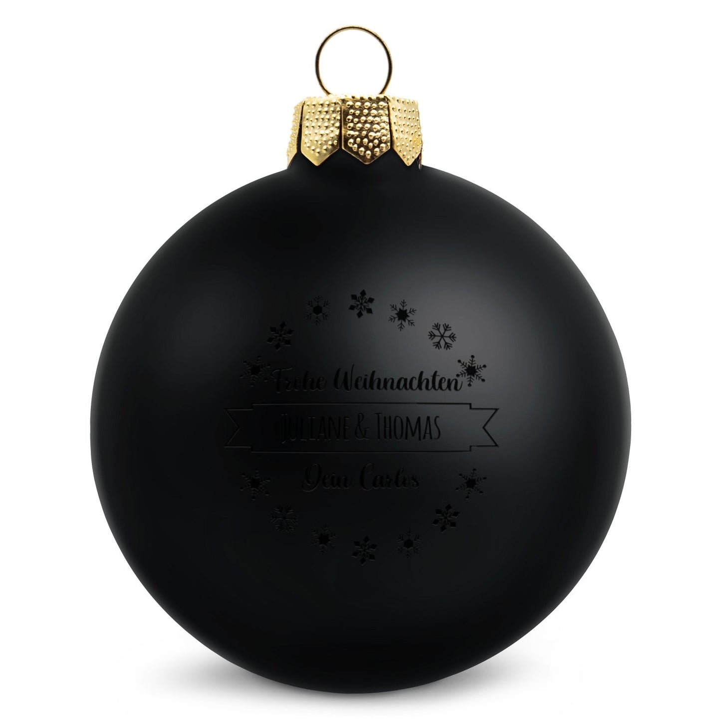 Gravierte Weihnachtskugel mit Wunschtext